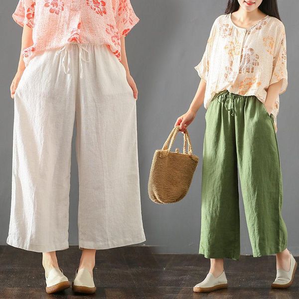 women's pants & capris cotton and linen wide-leg women 2021 summer loose large size wild skirt solid color high waist trousers k730, Black;white
women's pants & capris cotton and linen wide-leg women 2021 summer loose large size wild skirt solid color high waist trousers k730, Black;white