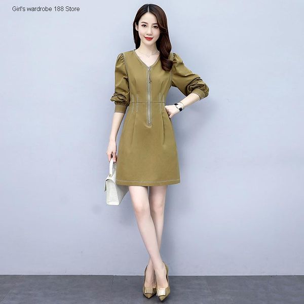 casual dresses french style minority belly covering dress for women with waist closing and thin temperament meat leisure in, Black;gray 
casual dresses french style minority belly covering dress for women with waist closing and thin temperament meat leisure in, Black;gray