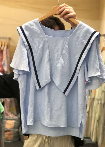 summer new solid all match sailor collar butterfly sleeve t-shirt womens 210421, White
summer new solid all match sailor collar butterfly sleeve t-shirt womens 210421, White