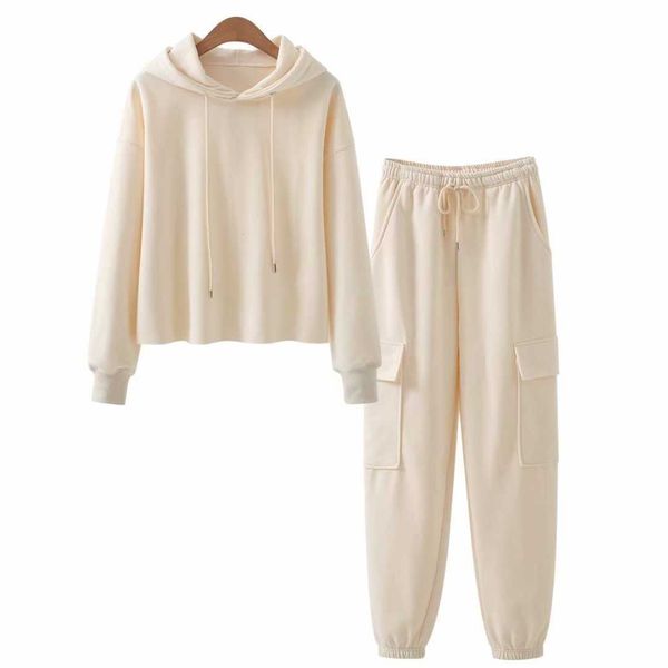 women suit 2-piece fashion hooded pullover loose women's sports leisure chic street youth women 210601, White
women suit 2-piece fashion hooded pullover loose women's sports leisure chic street youth women 210601, White