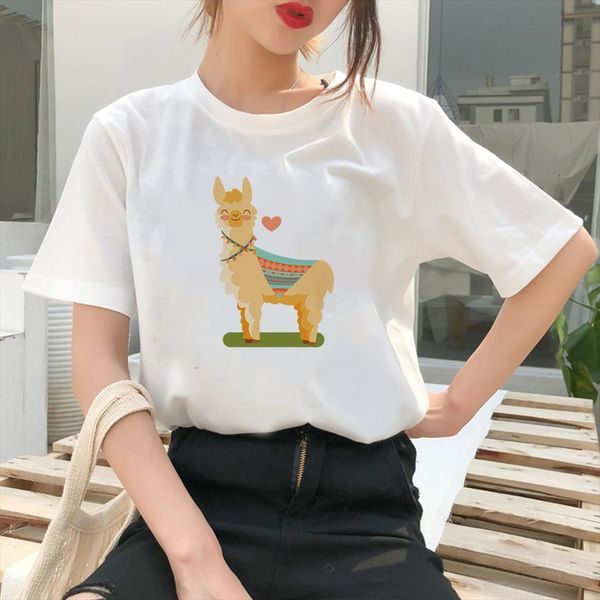 And Womens Alpaca Animal Print Mens T Shirts Summer Czech Republic Aesthetic Clothes 90s Girls Do Anything Ropa Hipster, White;black