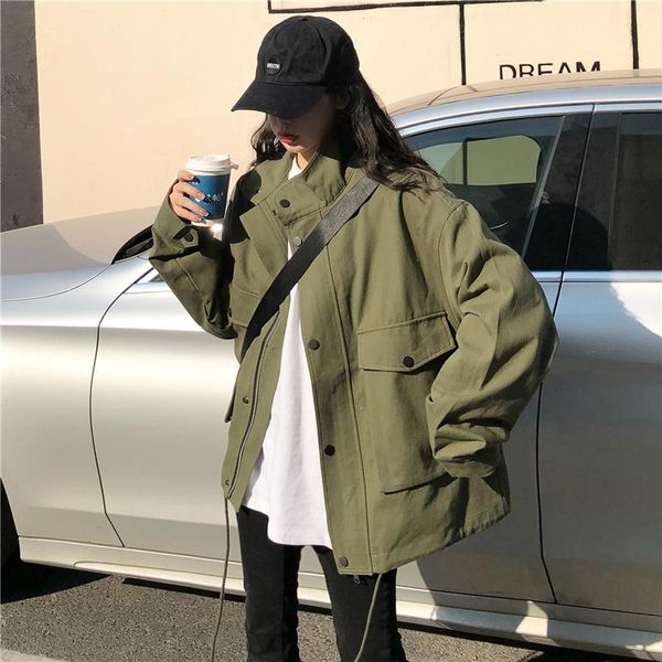 baseball uniform during the spring and autumn of 2021 leisure tooling coat long-sleeved jacket female students women's jackets, Black;brown
baseball uniform during the spring and autumn of 2021 leisure tooling coat long-sleeved jacket female students women's jackets, Black;brown