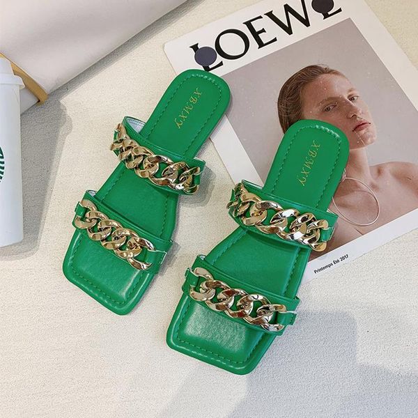 square toe women slippers 2021 summer casual flat shoes female metal chain outdoor beach slides fashion soft leather flats, Black
square toe women slippers 2021 summer casual flat shoes female metal chain outdoor beach slides fashion soft leather flats, Black