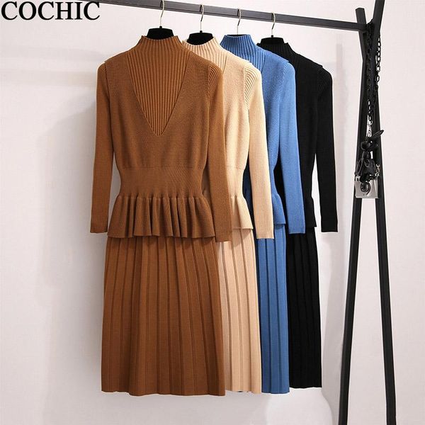 casual dresses half turtleneck mid-long two-piece slim knit pleated dress fashion women soild color sweather set, Black;gray
casual dresses half turtleneck mid-long two-piece slim knit pleated dress fashion women soild color sweather set, Black;gray