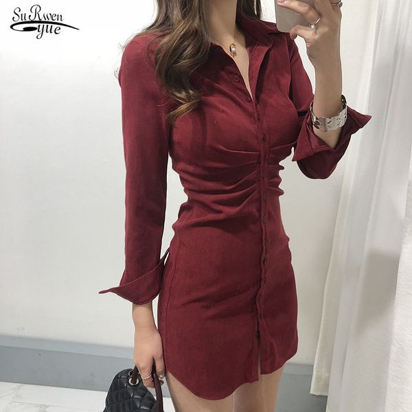 fashion women solid color pleat shirt dress office lady short sleeve casual slim breasted vestido chic velvet dresses 12924 210521, Black;gray
fashion women solid color pleat shirt dress office lady short sleeve casual slim breasted vestido chic velvet dresses 12924 210521, Black;gray