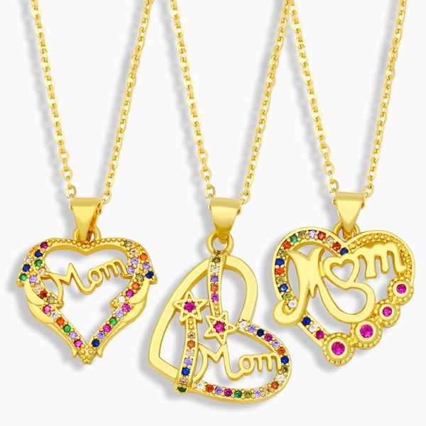 pendant necklaces flola multicolor heart mom mama necklace for women gold plated cz wholesale jewelry mother's day gift nkeu84, Silver
pendant necklaces flola multicolor heart mom mama necklace for women gold plated cz wholesale jewelry mother's day gift nkeu84, Silver