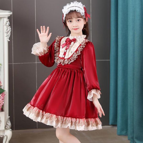 girl's dresses girls elegant dress lolita autumn spring long sleeve casual tutu princess for birthday party christmas performance, Red;yellow
girl's dresses girls elegant dress lolita autumn spring long sleeve casual tutu princess for birthday party christmas performance, Red;yellow