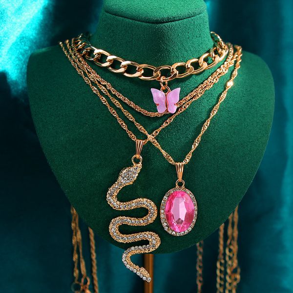 caraquet fashion multi layer butterfly choker necklaces for women new design pink oval crystal snake pendants necklace jewelry, Red;blue
caraquet fashion multi layer butterfly choker necklaces for women new design pink oval crystal snake pendants necklace jewelry, Red;blue