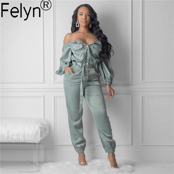 women's jumpsuits & rompers felyn 2021 arrival street wear soft material slash neck belted overalls, Black;white
women's jumpsuits & rompers felyn 2021 arrival street wear soft material slash neck belted overalls, Black;white