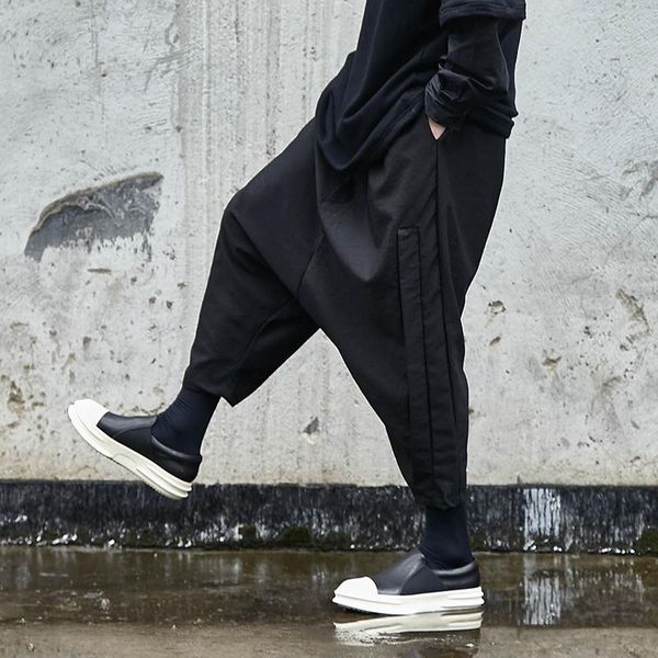 men's pants hair stylist classic dark personality simple out of the fold fashion trend casual loose haren, Black
men's pants hair stylist classic dark personality simple out of the fold fashion trend casual loose haren, Black