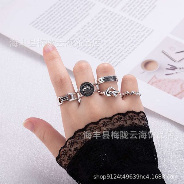 taiyin korean dadongmen roman digital croton punk men's fashion women's open ring, Black
taiyin korean dadongmen roman digital croton punk men's fashion women's open ring, Black