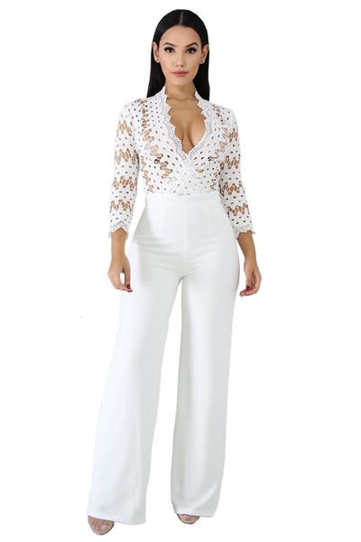 rompers arrival elegant jumpsuits v neck sleeves lace hollow out pants women jumpsuit p39 pqdp, Black;white
rompers arrival elegant jumpsuits v neck sleeves lace hollow out pants women jumpsuit p39 pqdp, Black;white
