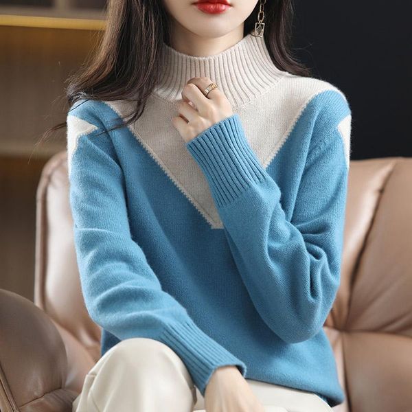 women's sweaters autumn winter cashmere sweater women half high neck pullover 100% pure wool knitted loose large size female, White;black
women's sweaters autumn winter cashmere sweater women half high neck pullover 100% pure wool knitted loose large size female, White;black