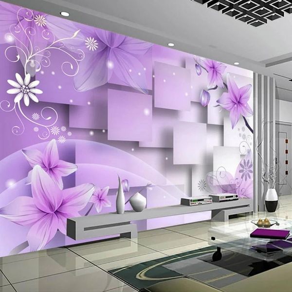 custom 3d mural self adhesive wallpaper modern abstract art wall painting purple flowers living room tv background home decor wallpapers
custom 3d mural self adhesive wallpaper modern abstract art wall painting purple flowers living room tv background home decor wallpapers