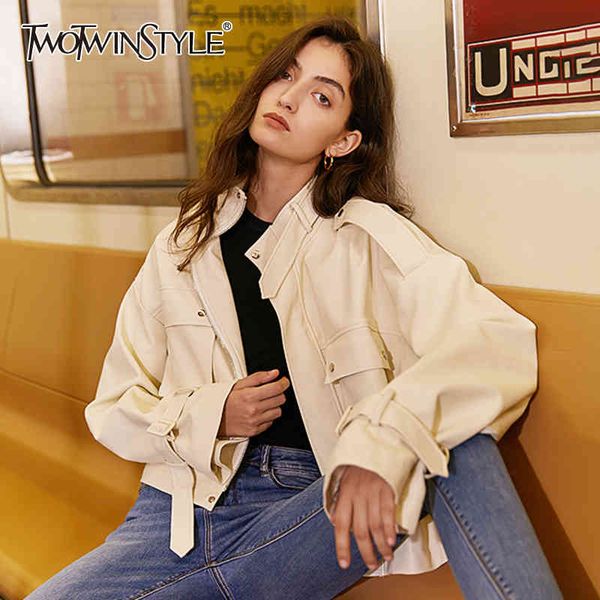 pu leather solid jacket for women stand collar long sleeve high street casual short female fashion clothes 210524, Black;brown
pu leather solid jacket for women stand collar long sleeve high street casual short female fashion clothes 210524, Black;brown