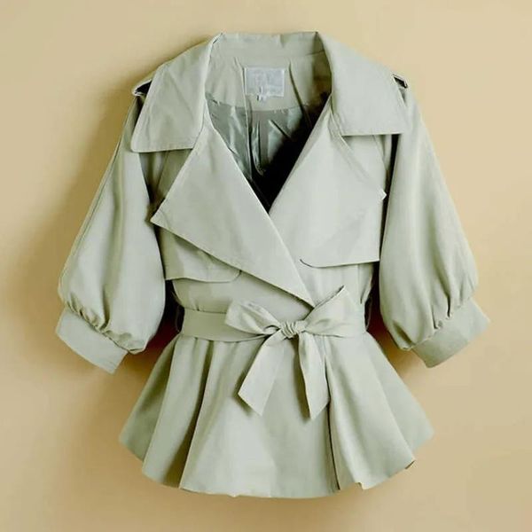 women's trench coats windbreaker three-quarter sleeve thin short coat tie waist 2021 autumn clothing, Tan;black
women's trench coats windbreaker three-quarter sleeve thin short coat tie waist 2021 autumn clothing, Tan;black
