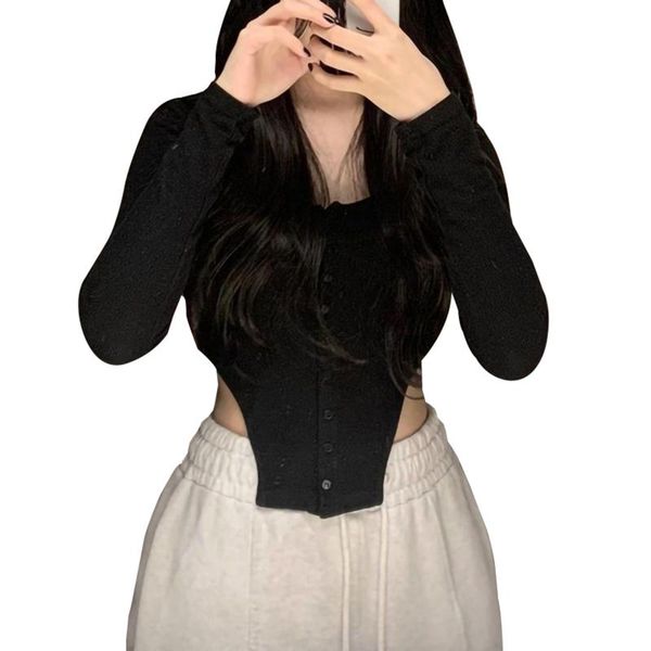 women's t-shirt button down shirt, long sleeve solid color irregular hem rib knit, White
women's t-shirt button down shirt, long sleeve solid color irregular hem rib knit, White