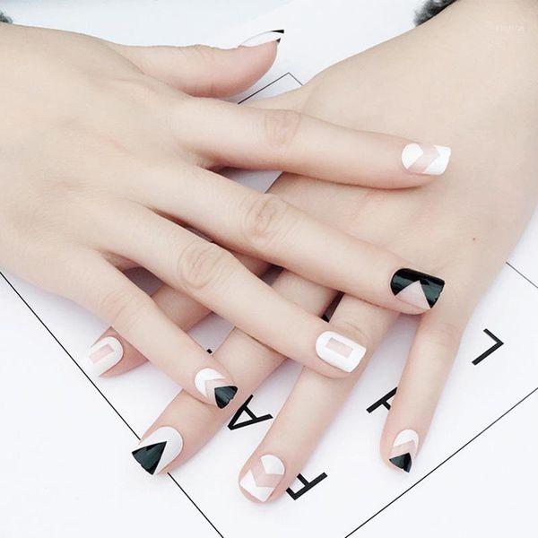 24pcs/set fake nails tips type fashion cute simple special square design wedding brides nail art diy decor stickers cj6661, Black
24pcs/set fake nails tips type fashion cute simple special square design wedding brides nail art diy decor stickers cj6661, Black