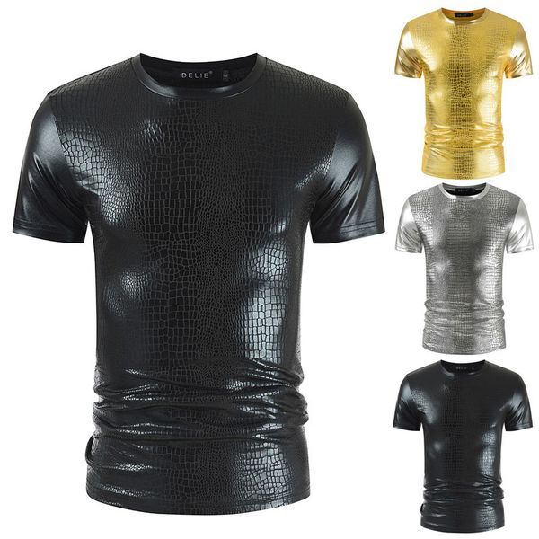 men's t-shirts summer slim short-sleeved t-shirt, bright face trend nightclub snake print bronzing fabric t-shirt et011808 581r, White;black
men's t-shirts summer slim short-sleeved t-shirt, bright face trend nightclub snake print bronzing fabric t-shirt et011808 581r, White;black
