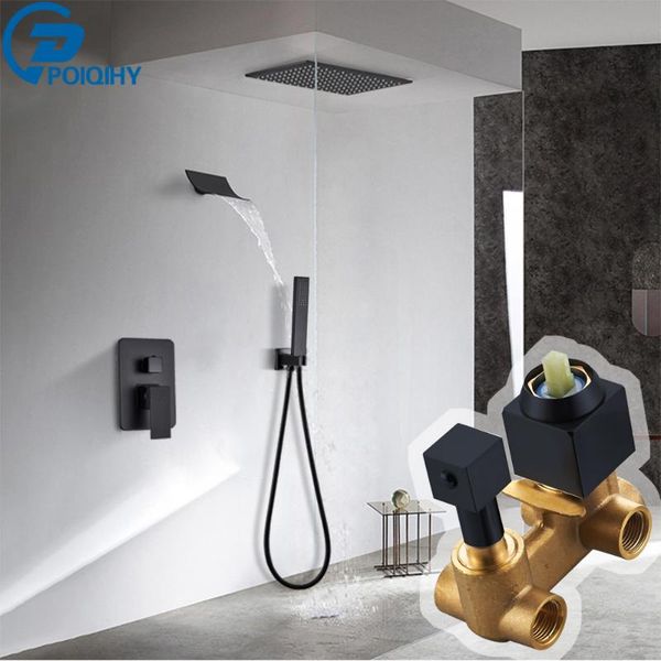 matte black shower faucet ceiling mounted waterfall rain mixers swivel spout bath set plastic handshower bathroom sets
matte black shower faucet ceiling mounted waterfall rain mixers swivel spout bath set plastic handshower bathroom sets