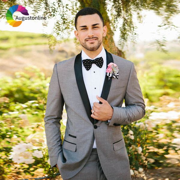 men's suits & blazers tailored made grey men for wedding black shawl lapel slim fit prom costume homme groom tuxedo man blaze, White;black
men's suits & blazers tailored made grey men for wedding black shawl lapel slim fit prom costume homme groom tuxedo man blaze, White;black