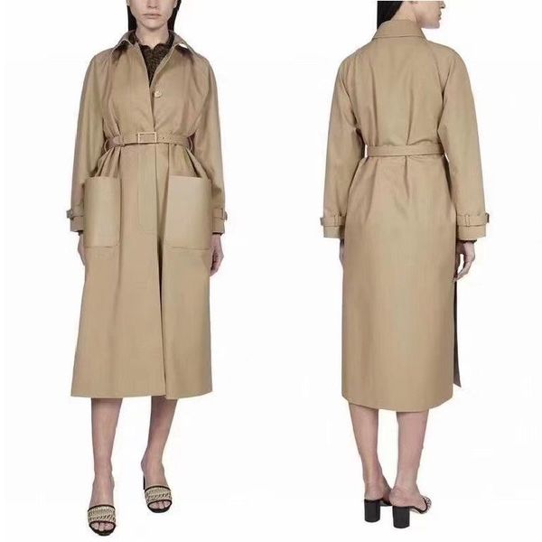 women's trench coats 2021 luxury design collage pocket fashion long windbreaker belt waist closing sleeve coat, Tan;black
women's trench coats 2021 luxury design collage pocket fashion long windbreaker belt waist closing sleeve coat, Tan;black