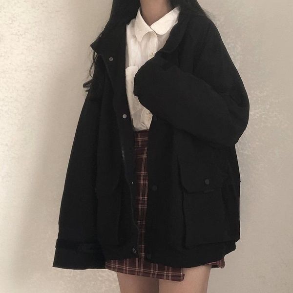 basic jackets women chic all-match retro solid zipper design ulzzang lovely fashion teens overcoats daily vintage womens outwear women', Black;brown
basic jackets women chic all-match retro solid zipper design ulzzang lovely fashion teens overcoats daily vintage womens outwear women', Black;brown