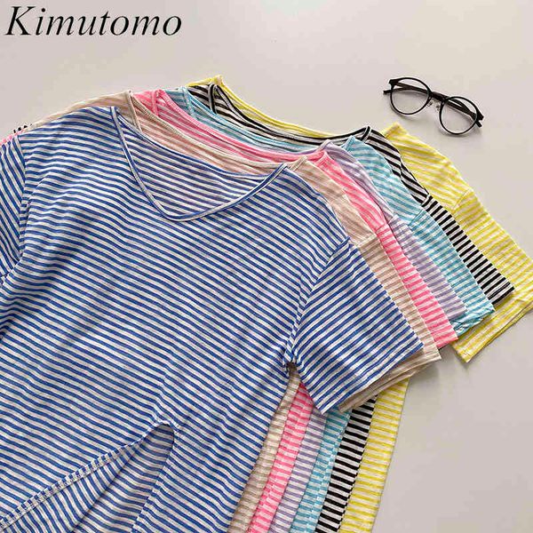 kimutomo v-neck striped t-shirt women summer korean short sleeve all matching chic split female outwear casual 210521, White
kimutomo v-neck striped t-shirt women summer korean short sleeve all matching chic split female outwear casual 210521, White