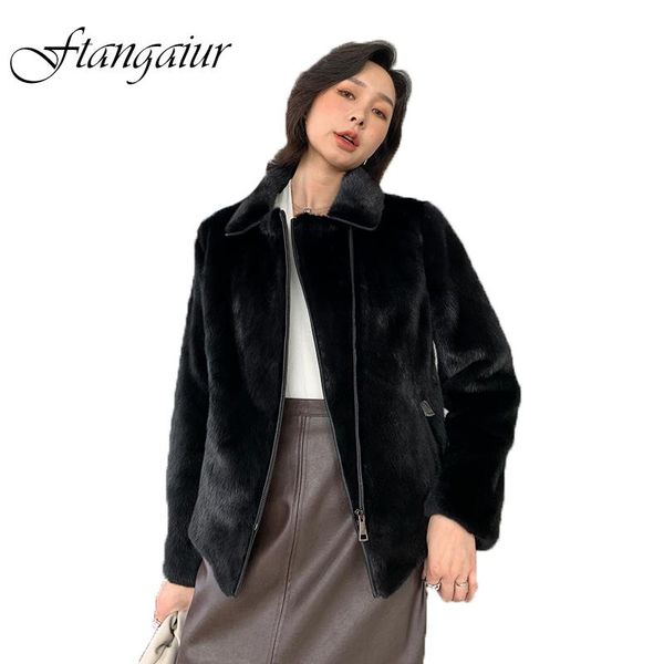 women's fur & faux ftangaiur 2021 winter mink coat turn down collar zipper locomotive style natural women short real coats, Black
women's fur & faux ftangaiur 2021 winter mink coat turn down collar zipper locomotive style natural women short real coats, Black