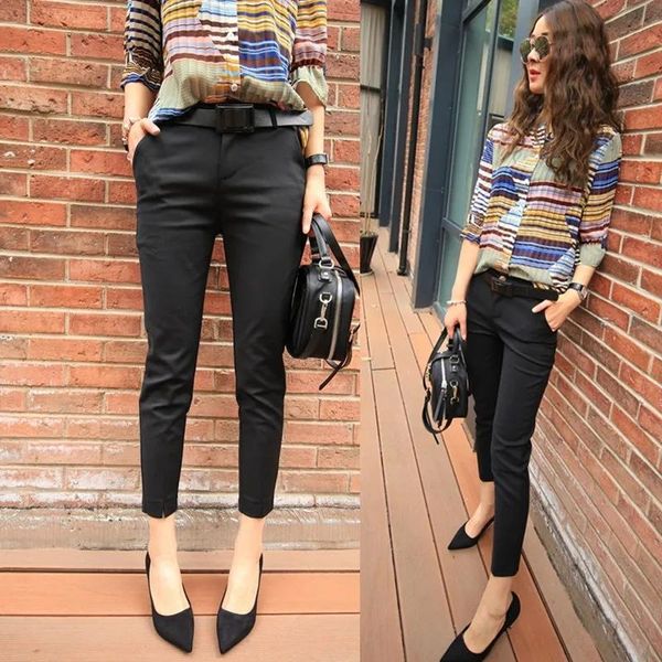 women's pants & capris black trousers ninth summer slim slimming casual suit feet to send the same belt, Black;white
women's pants & capris black trousers ninth summer slim slimming casual suit feet to send the same belt, Black;white