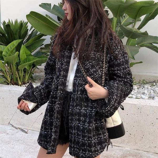 women's jackets women 2022 fashion with pockets loose tweed jacket coat vintage long sleeve vents female outerwear streetwear, Black;brown
women's jackets women 2022 fashion with pockets loose tweed jacket coat vintage long sleeve vents female outerwear streetwear, Black;brown
