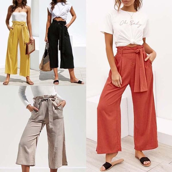 women's pants & capris zogaa women wide-leg trousers casual bandage high waist slim vintage solid wide 2021 brands spring loose sweatpa, Black;white
women's pants & capris zogaa women wide-leg trousers casual bandage high waist slim vintage solid wide 2021 brands spring loose sweatpa, Black;white