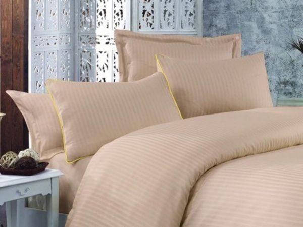 bedding sets striped cotton satin duvet cover set