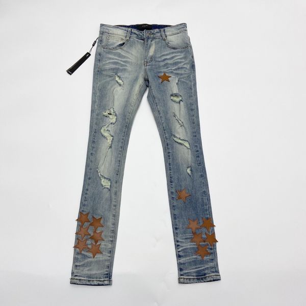 chao brand am blue star jeans gaojie stretch slim slp pants