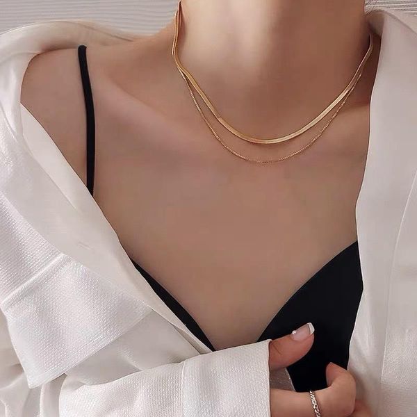 chains fashion simple clavicle chain female double layered wearing temperament all-match necklace, Silver
chains fashion simple clavicle chain female double layered wearing temperament all-match necklace, Silver