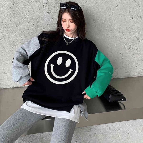 hoodies ytx057 net red fried around the loose neck split colors women's jerseys, Black
hoodies ytx057 net red fried around the loose neck split colors women's jerseys, Black