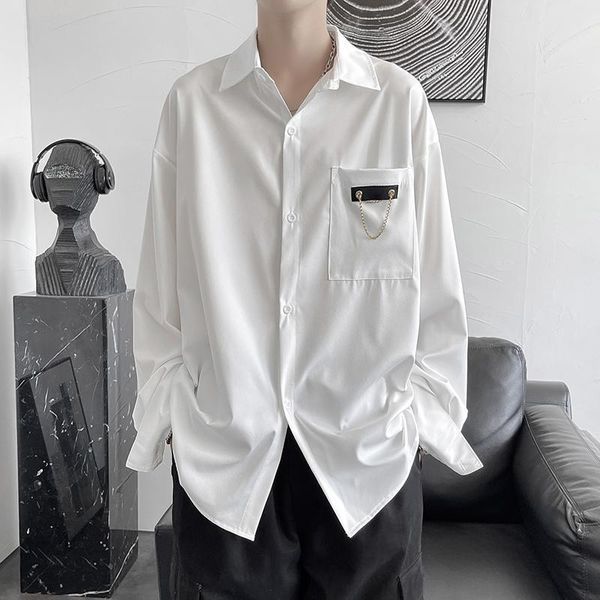 men's casual shirts men shirt thin 2021 arrival spring and autumn pocket loose male japanese style black white blue s143, White;black
men's casual shirts men shirt thin 2021 arrival spring and autumn pocket loose male japanese style black white blue s143, White;black