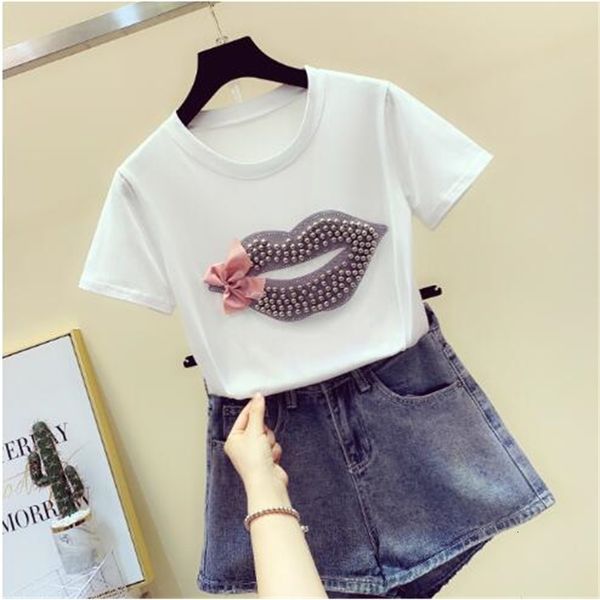 white women beaded lip bow-tie t-shirt with round collar loose korean tshirt girl lady new autumn shirt shirts
white women beaded lip bow-tie t-shirt with round collar loose korean tshirt girl lady new autumn shirt shirts