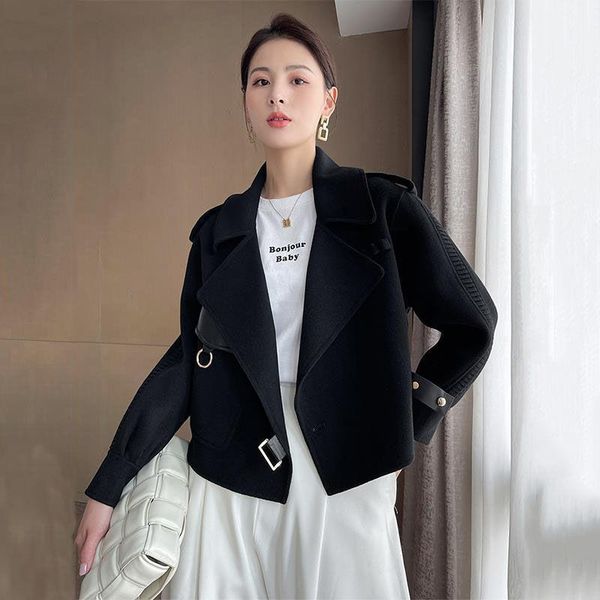 women's wool & blends fashion 2021 harajuku coat autumn and winter woolen korean style loose versatile temperament jacket u5821, Black
women's wool & blends fashion 2021 harajuku coat autumn and winter woolen korean style loose versatile temperament jacket u5821, Black