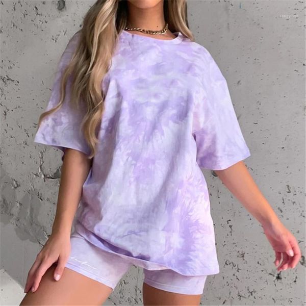 summer casual fashion all-match tie-dye round neck short sleeve shorts ladies suit women's tracksuits, Gray
summer casual fashion all-match tie-dye round neck short sleeve shorts ladies suit women's tracksuits, Gray