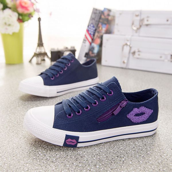 comfortable trainers zipper red lips designer women sneakers summer casual white canvas shoes basket femme flats sapato feminino, Black
comfortable trainers zipper red lips designer women sneakers summer casual white canvas shoes basket femme flats sapato feminino, Black