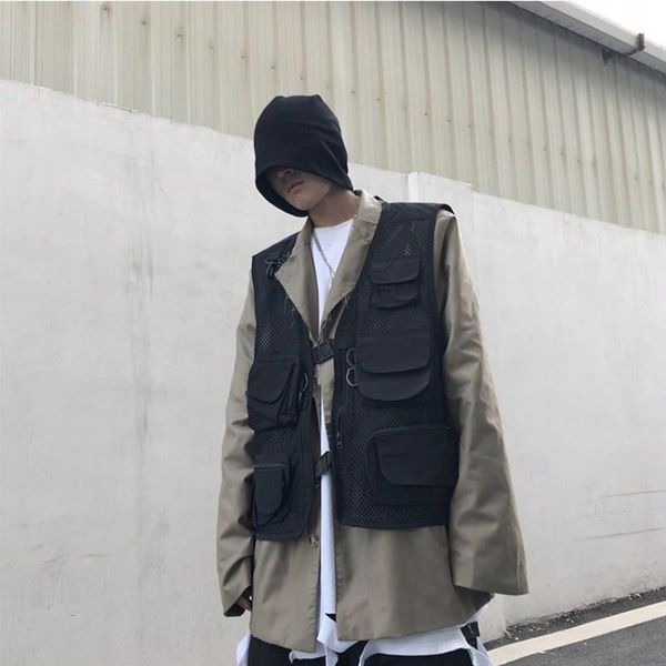 men's vests vest multi-pocket men high street loose fit zipper work sleeveless jacket black casual military waistcoat hip hop m-2xl, Black;white
men's vests vest multi-pocket men high street loose fit zipper work sleeveless jacket black casual military waistcoat hip hop m-2xl, Black;white