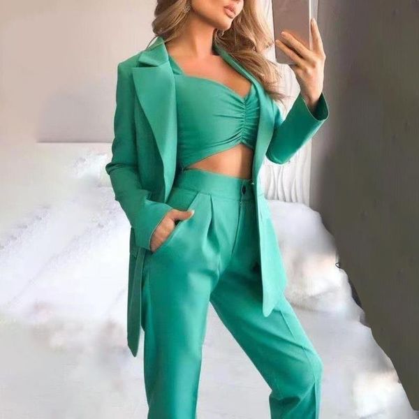 women's two piece pants summer single button sling breathable turn collar female office lady jacket 3pcs/set women suit blazer coat pan, White
women's two piece pants summer single button sling breathable turn collar female office lady jacket 3pcs/set women suit blazer coat pan, White
