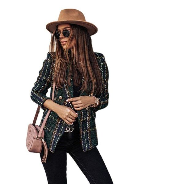 women's suits & blazers casual suit jacket women 's 2021 spring and autumn lapel long sleeve plaid button fashion, White;black
women's suits & blazers casual suit jacket women 's 2021 spring and autumn lapel long sleeve plaid button fashion, White;black