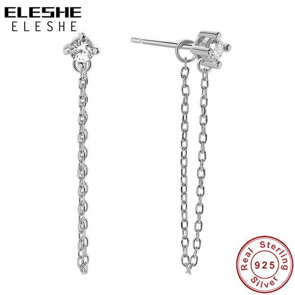 eleshe trendy 925 sterling silver long chain cubic zirconia delicate stud earrings for women wedding jewelry, Golden
eleshe trendy 925 sterling silver long chain cubic zirconia delicate stud earrings for women wedding jewelry, Golden