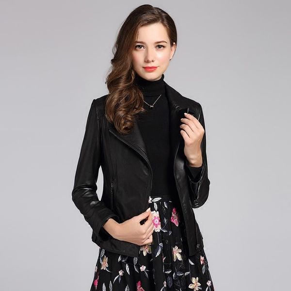 women's leather & faux genuine jacket women real sheepskin bomber spring autumn plsu size coat cn186p01 mf143, Black
women's leather & faux genuine jacket women real sheepskin bomber spring autumn plsu size coat cn186p01 mf143, Black