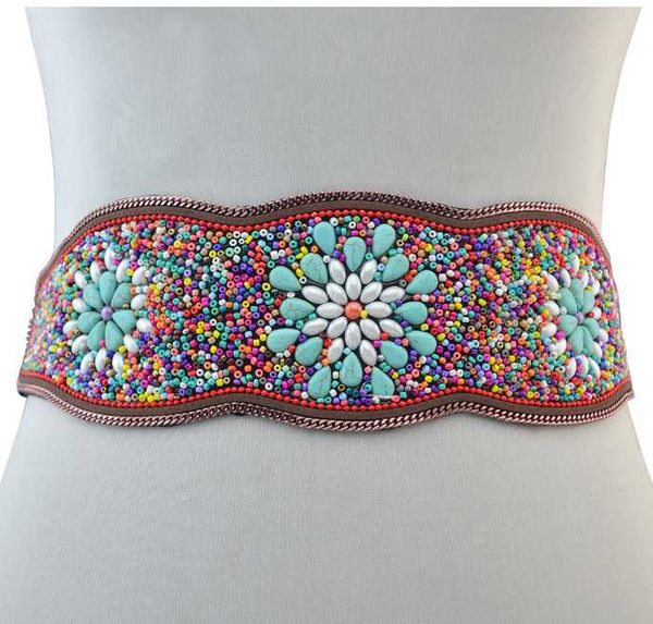 belts europe and the united states wide thick beaded belt fashion retro set turquoise beads versatile waist chain jewelry blue, Black;brown
belts europe and the united states wide thick beaded belt fashion retro set turquoise beads versatile waist chain jewelry blue, Black;brown