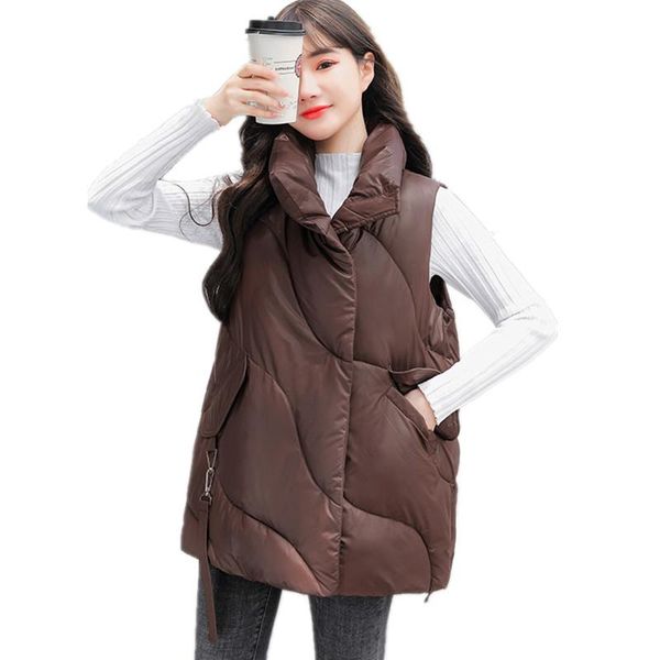 women's vests turn down collar autumn winter solid zipper pockets ladies casual sleeveless jacket thick waistcoat female y072, Black;white
women's vests turn down collar autumn winter solid zipper pockets ladies casual sleeveless jacket thick waistcoat female y072, Black;white