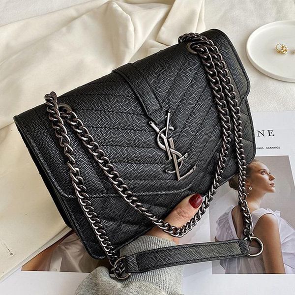 evening bags luxury designer flaps women shoulder bag lady metal chains messenger handbag leather brand party prom handbags