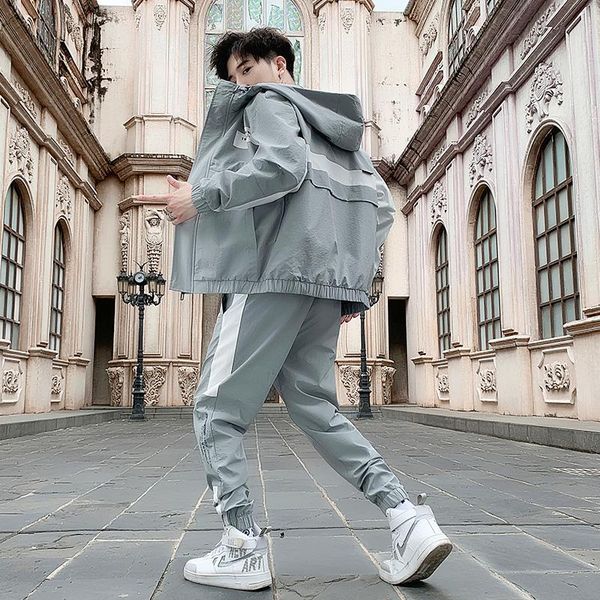 men's tracksuits tracksuit streetwear two-piece set sweat suit polyester overalls jacket and harem pants 2021 hip hop mens clothing, Gray
men's tracksuits tracksuit streetwear two-piece set sweat suit polyester overalls jacket and harem pants 2021 hip hop mens clothing, Gray